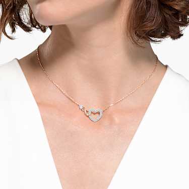 Hyperbola set, Oneindigheidssymbool en hart, Wit, Gemengde metaalafwerking - Swarovski, 5521040