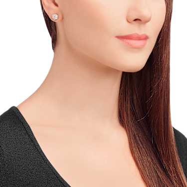 Blow ต่างหูเม็ดเดี่ยว, ชมพู, เคลือบโทนสีโรสโกลด์ - Swarovski, 5528456