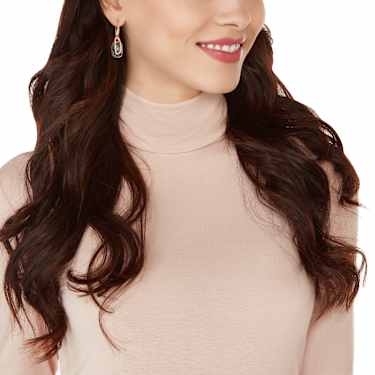 Holding drop earrings, Gray, Rose gold-tone plated - Swarovski, 5528488