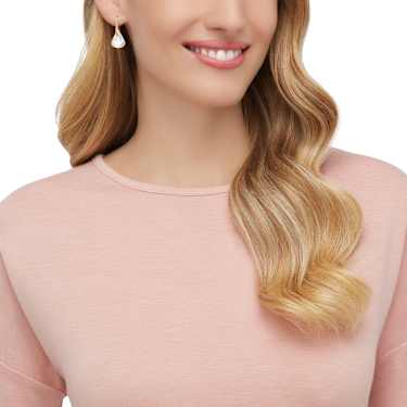 Lunar damla küpeler, Pembe, Pembe altın rengi kaplama - Swarovski, 5528509