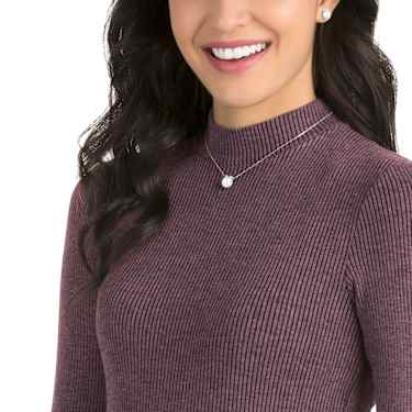Bella V set, Round cut, White, Rhodium plated - Swarovski, 5528937