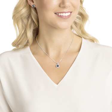 Begin szett, Triliáns metszés, Fekete, Ródium bevonattal - Swarovski, 5528939