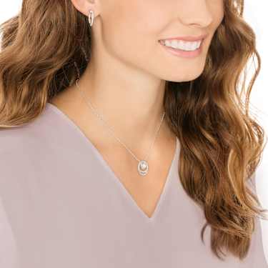 Conjunto Free, Blanco, Baño de rodio - Swarovski, 5528946
