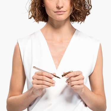 Długopis z wkładem żelowym Crystalline, W odcieniu różowego złota, Powłoka w odcieniu różowego złota - Swarovski, 5534325