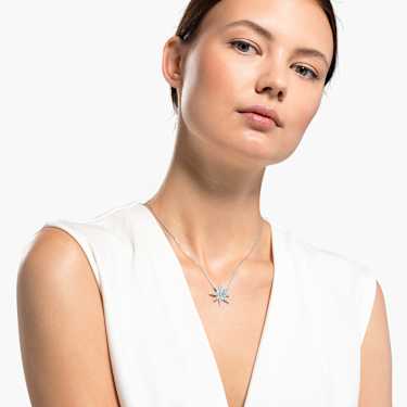 Havasi gyopár medál, világos, többszínű, ródium bevonattal - Swarovski, 5534887