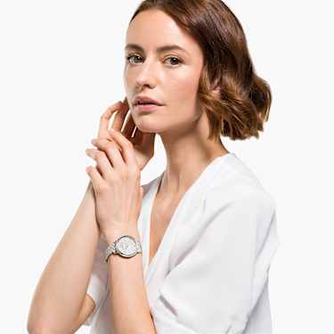 Crystalline Joy Uhr, Schweizer Produktion, Metallarmband, Silberfarben, Edelstahl - Swarovski, 5563711