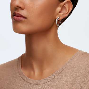 Anneaux d'oreilles Hyperbola, Blanches, Métal rhodié - Swarovski, 5563908