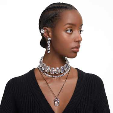 จี้สร้อยคอ Harmonia, คริสตัลขนาดใหญ่, ขาว, เคลือบโลหะหลากชนิด - Swarovski, 5600042