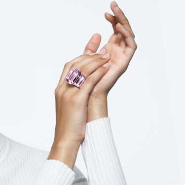 Koktajl prstan Lucent, Osmerokotni rez, Roza - Swarovski, 5600233