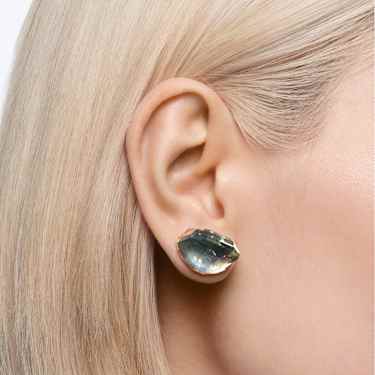 Orecchino a lobo Lucent, Singolo, Blu, Placcato rodio - Swarovski, 5600255