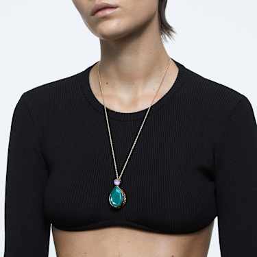 Chroma necklace, Drop cut, Multicolored, Gold-tone plated - Swarovski, 5600517