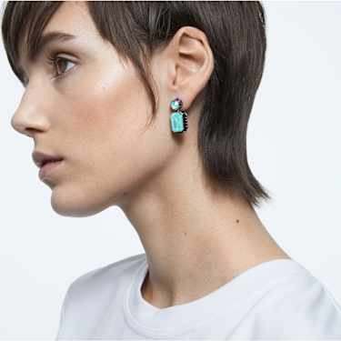 Orbita drop earrings, Asymmetrical design, Octagon cut 