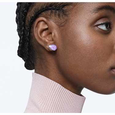 Chroma stud earring, Single, Drop cut, Multicoloured, Gold-tone plated - Swarovski, 5600524