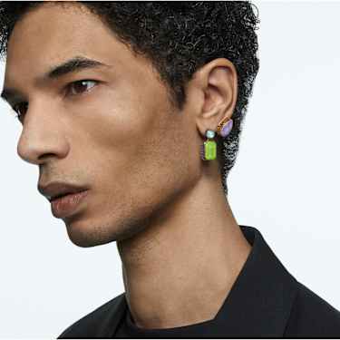 Clous d’oreille Chroma, Mono, Taille goutte, Multicolore, Placage de ton or - Swarovski, 5600524