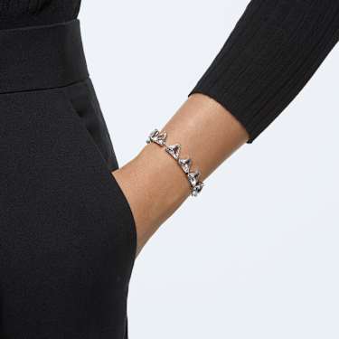Bracelet Tennis Matrix, Taille Triangle, Blanc, Métal rhodié - Swarovski, 5600864