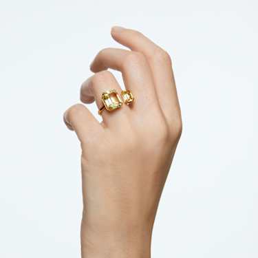 Millenia 开口戒指, 八角形切割, 黄色, 镀金色调 - Swarovski, 5600916