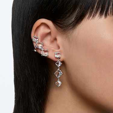 Millenia ear cuff Set 2 Asymmetrical design White Rhodium plated