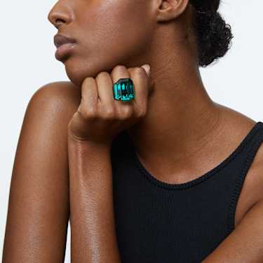 Bague cocktail Lucent, Taille octogonale, Verte - Swarovski, 5607345