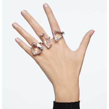 Mesmera cocktail ring, Set (3), Mixed cuts, White, Rhodium plated - Swarovski, 5610385