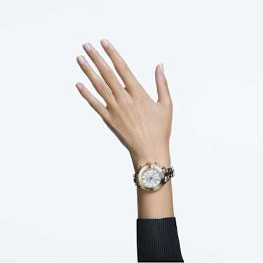 Octea Lux Sport 腕表, 瑞士制造, 金属手链, 金色, 香槟金色调润饰 - Swarovski, 5610517