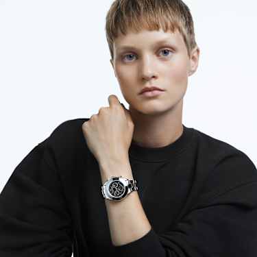 Octea Lux Sport watch Swiss Made Metal bracelet Black Stainless steel