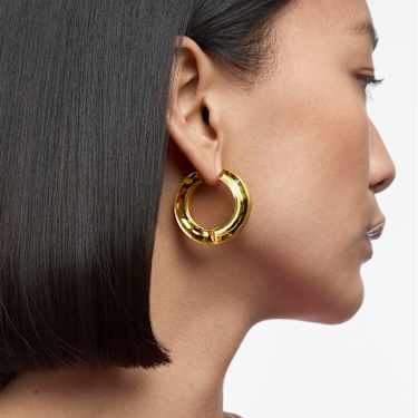 Pendientes de aro Lucent, Arte, Forma redonda, Amarillos - Swarovski, 5613548