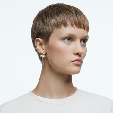 Dulcis stud earrings, Cushion cut, Gold tone, Gold-tone plated - Swarovski, 5613658