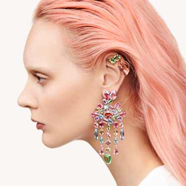Gema Ohrstecker, Tropfenschliff, Rosa, Rhodiniert - Swarovski, 5614455