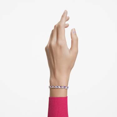 Matrix Tennis Armband, Trilliant-Schliff, Rosa, Rhodiniert - Swarovski, 5614928