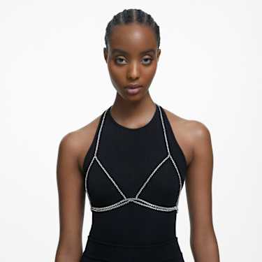 Millenia body chain, Round cut, White, Rhodium plated - Swarovski, 5615858