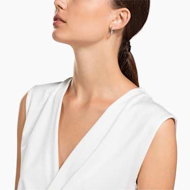 Anneaux d'oreilles Sommerset, Blanches, Métal rhodié - Swarovski, 5616262