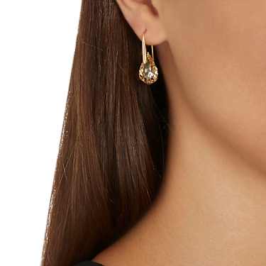 Energic drop earrings, Brown, 18K gold finish - Swarovski, 5616263