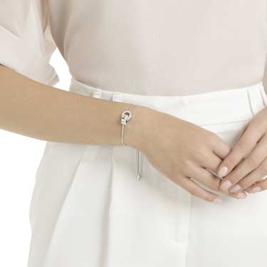 Bracelet Dextera, Boucle entrelacée, Blanc, Métal rhodié - Swarovski, 5616478