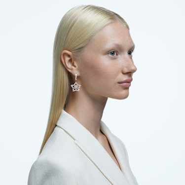 Stella drop earrings Mixed cuts Star White Rose gold tone