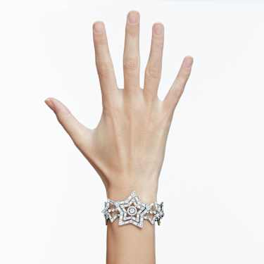 Stella Armband, Blandade slipningar, Stjärna, Stor, Vit, Rodiumpläterad - Swarovski, 5617880