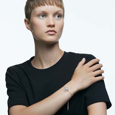 Zapestnica Stella, Mešani rezi, Zvezda, Bela, Prevleka iz rodija - Swarovski, 5617881