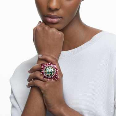 Curiosa cocktail ring, Multicoloured, Rose gold-tone plated - Swarovski, 5618279