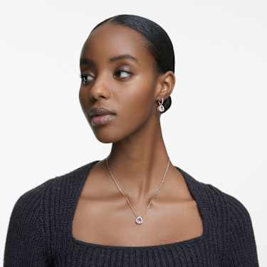 Una set, Trilliant cut, Pink, Rhodium plated - Swarovski, 5619503
