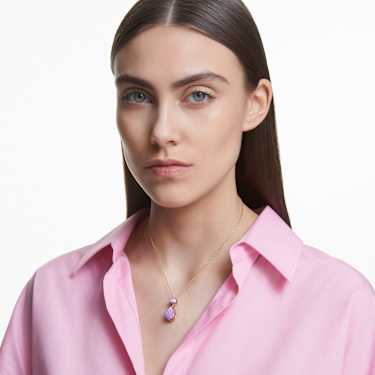 Chroma necklace, Drop cut, Small, Multicoloured, Gold-tone plated - Swarovski, 5619786