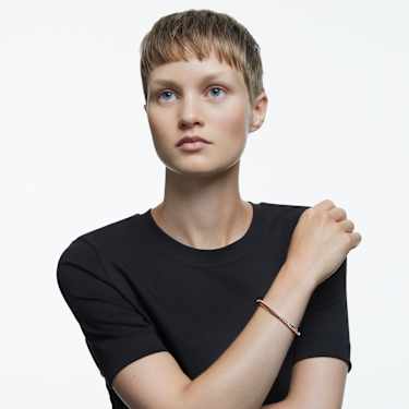 Twist สร้อยข้อมือ, ขาว, เคลือบโทนสีโรสโกลด์ - Swarovski, 5620552