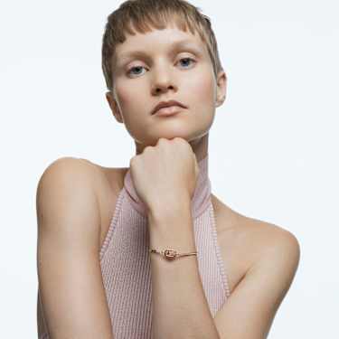 Bransoletka Una, Szlif okrągły, Kształt owalny, Czerwona, Powłoka w odcieniu różowego złota - Swarovski, 5620553