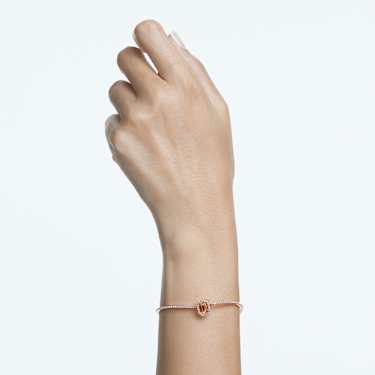 Bracciale rigido Una, Taglio ottagonale, Pavé, Rosa, Placcato color oro rosa - Swarovski, 5620555