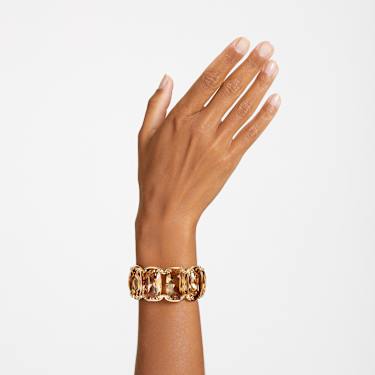 Brazalete Harmonia, Cristales flotantes de gran tamaño, Tono dorado, Baño tono oro - Swarovski, 5620653