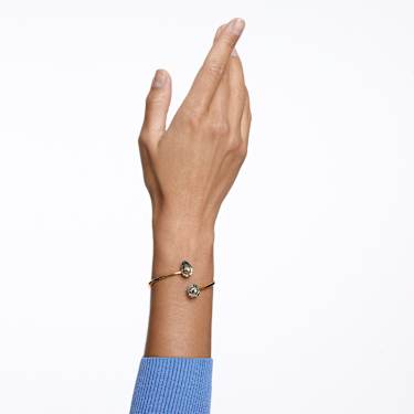 Pevný náramek Numina, Různé výbrusy, Šedá, Pokoveno ve zlatém odstínu - Swarovski, 5620753