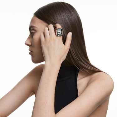 Numina Cocktailring, Oktagon-Schliff, Grau, Goldlegierungsschicht - Swarovski, 5620758