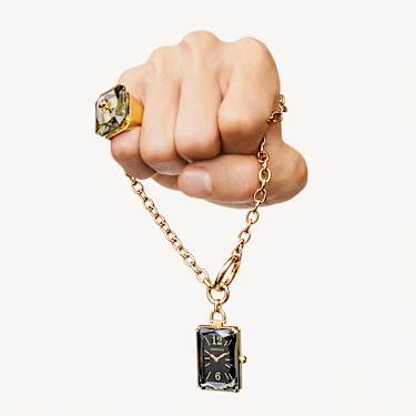 Anillo de cóctel Numina, Talla octogonal, Gris, Baño tono oro - Swarovski, 5620760