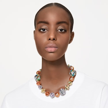 Curiosa necklace, Magnetic closure, Multicolored, Mixed metal finish - Swarovski, 5621140