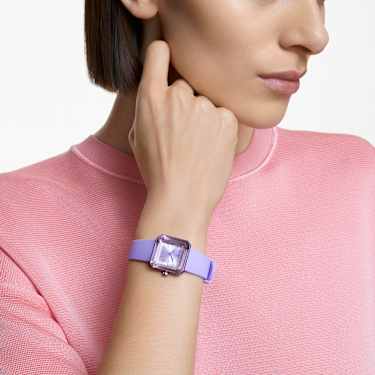 นาฬิกา, สายซิลิโคน, ม่วงอมแดง - Swarovski, 5624376
