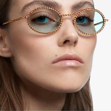 Sunglasses, Oval shape, Pavé, SK0340 32N, Green - Swarovski, 5625296