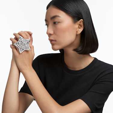 Stella Ring, Verschiedene Schliffe, Stern, Groß, Weiß, Rhodiniert - Swarovski, 5626374